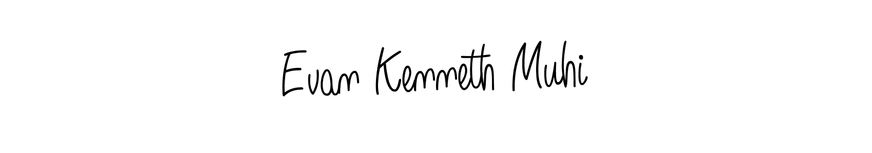 The best way (Angelique-Rose-font-FFP) to make a short signature is to pick only two or three words in your name. The name Evan Kenneth Muhi include a total of six letters. For converting this name. Evan Kenneth Muhi signature style 5 images and pictures png