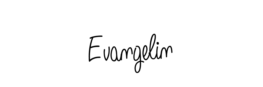 Make a beautiful signature design for name Evangelin. With this signature (Angelique-Rose-font-FFP) style, you can create a handwritten signature for free. Evangelin signature style 5 images and pictures png