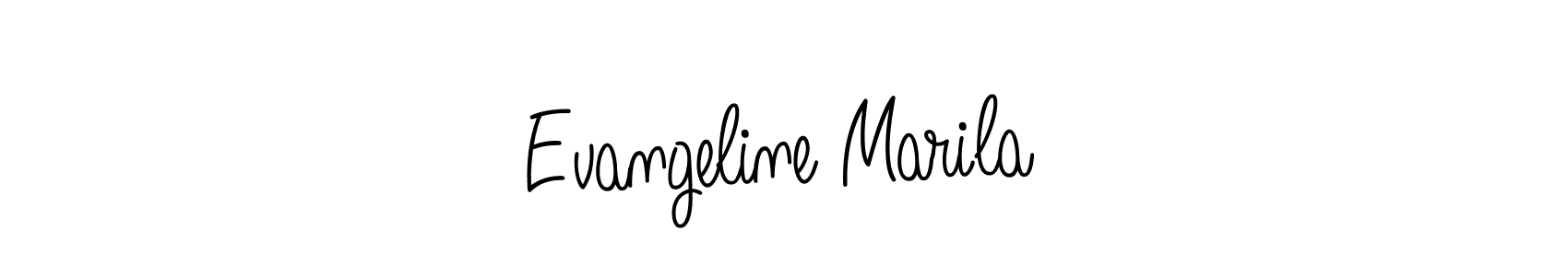 Angelique-Rose-font-FFP is a professional signature style that is perfect for those who want to add a touch of class to their signature. It is also a great choice for those who want to make their signature more unique. Get Evangeline Marila name to fancy signature for free. Evangeline Marila signature style 5 images and pictures png