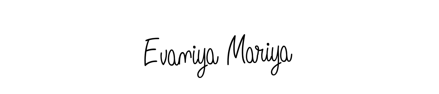 Also we have Evaniya Mariya name is the best signature style. Create professional handwritten signature collection using Angelique-Rose-font-FFP autograph style. Evaniya Mariya signature style 5 images and pictures png