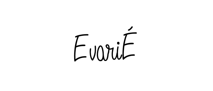 if you are searching for the best signature style for your name EvariÉ. so please give up your signature search. here we have designed multiple signature styles  using Angelique-Rose-font-FFP. EvariÉ signature style 5 images and pictures png