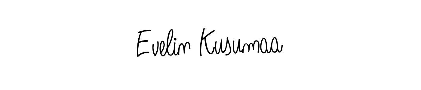 How to make Evelin Kusumaa name signature. Use Angelique-Rose-font-FFP style for creating short signs online. This is the latest handwritten sign. Evelin Kusumaa signature style 5 images and pictures png