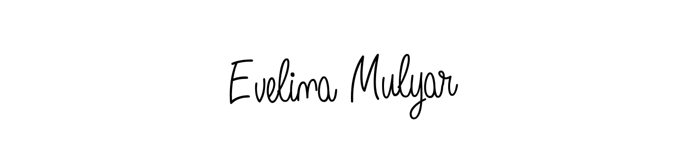 Make a beautiful signature design for name Evelina Mulyar. With this signature (Angelique-Rose-font-FFP) style, you can create a handwritten signature for free. Evelina Mulyar signature style 5 images and pictures png