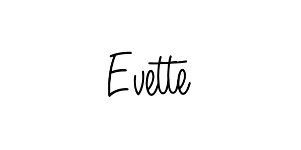 Use a signature maker to create a handwritten signature online. With this signature software, you can design (Angelique-Rose-font-FFP) your own signature for name Evette. Evette signature style 5 images and pictures png
