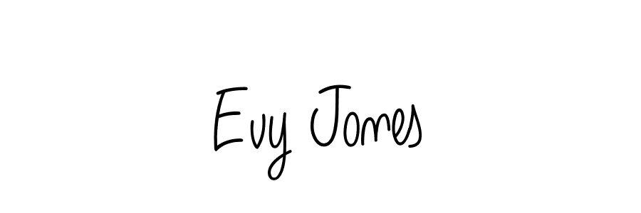 Evy Jones stylish signature style. Best Handwritten Sign (Angelique-Rose-font-FFP) for my name. Handwritten Signature Collection Ideas for my name Evy Jones. Evy Jones signature style 5 images and pictures png