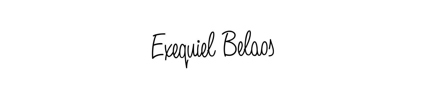 The best way (Angelique-Rose-font-FFP) to make a short signature is to pick only two or three words in your name. The name Exequiel Belaos include a total of six letters. For converting this name. Exequiel Belaos signature style 5 images and pictures png