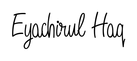 Turn your name Eyachirul Haq into a signature brand with Angelique-Rose-font-FFP styling. Download in standard PNG or transparent format anytime. Eyachirul Haq signature style 5 images and pictures png