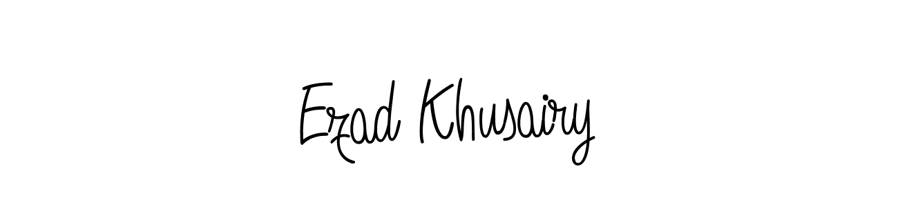 Use a signature maker to create a handwritten signature online. With this signature software, you can design (Angelique-Rose-font-FFP) your own signature for name Ezad Khusairy. Ezad Khusairy signature style 5 images and pictures png