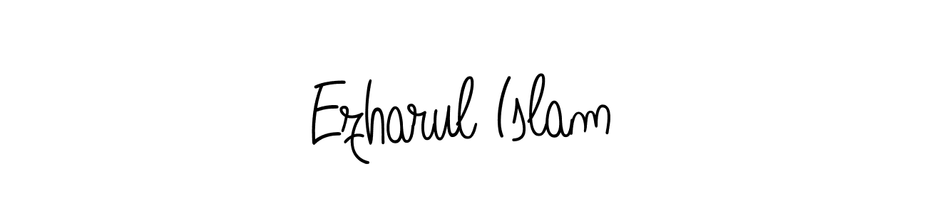 You should practise on your own different ways (Angelique-Rose-font-FFP) to write your name (Ezharul Islam) in signature. don't let someone else do it for you. Ezharul Islam signature style 5 images and pictures png