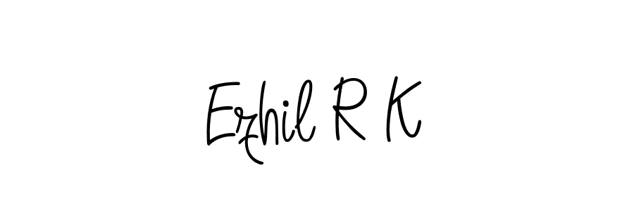 Create a beautiful signature design for name Ezhil R K. With this signature (Angelique-Rose-font-FFP) fonts, you can make a handwritten signature for free. Ezhil R K signature style 5 images and pictures png