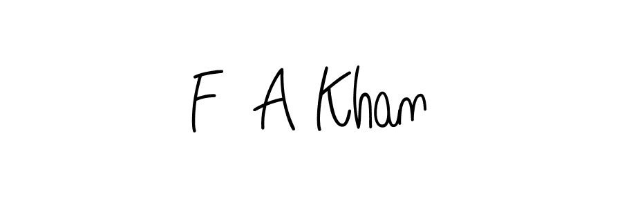 Use a signature maker to create a handwritten signature online. With this signature software, you can design (Angelique-Rose-font-FFP) your own signature for name F  A Khan. F  A Khan signature style 5 images and pictures png