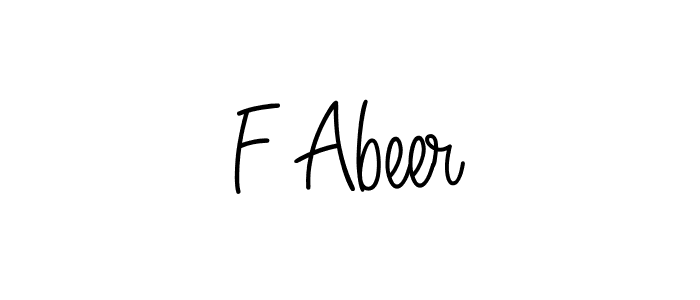 The best way (Angelique-Rose-font-FFP) to make a short signature is to pick only two or three words in your name. The name F Abeer include a total of six letters. For converting this name. F Abeer signature style 5 images and pictures png