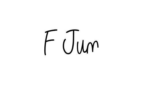 Design your own signature with our free online signature maker. With this signature software, you can create a handwritten (Angelique-Rose-font-FFP) signature for name F Jun. F Jun signature style 5 images and pictures png