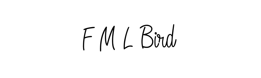 F M L Bird stylish signature style. Best Handwritten Sign (Angelique-Rose-font-FFP) for my name. Handwritten Signature Collection Ideas for my name F M L Bird. F M L Bird signature style 5 images and pictures png