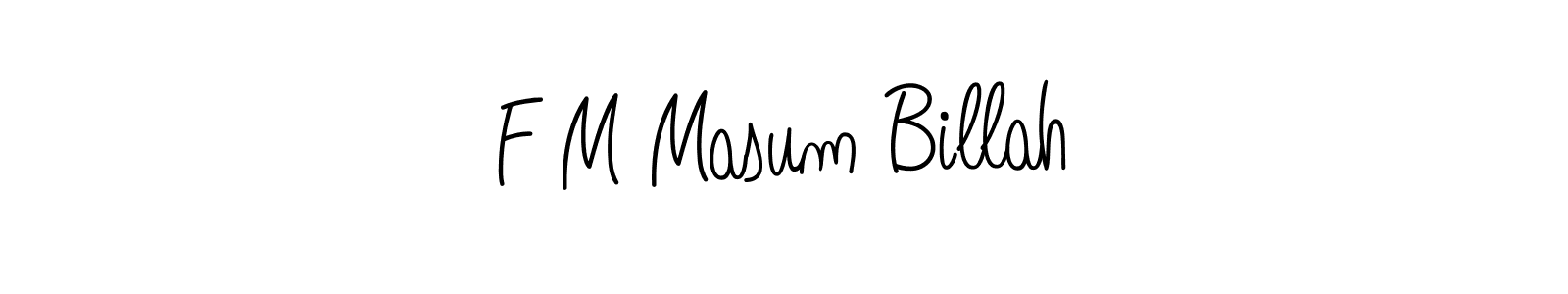 The best way (Angelique-Rose-font-FFP) to make a short signature is to pick only two or three words in your name. The name F M Masum Billah include a total of six letters. For converting this name. F M Masum Billah signature style 5 images and pictures png