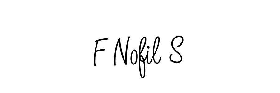 The best way (Angelique-Rose-font-FFP) to make a short signature is to pick only two or three words in your name. The name F Nofil S include a total of six letters. For converting this name. F Nofil S signature style 5 images and pictures png