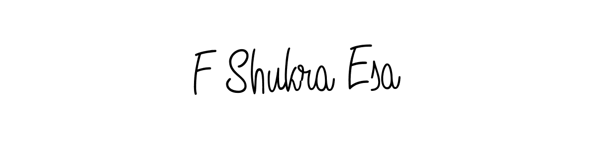 The best way (Angelique-Rose-font-FFP) to make a short signature is to pick only two or three words in your name. The name F Shukra Esa include a total of six letters. For converting this name. F Shukra Esa signature style 5 images and pictures png