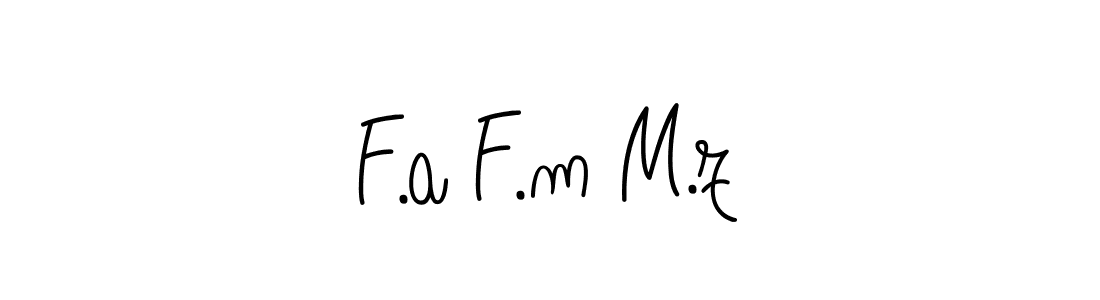 Also we have F.a F.m M.z name is the best signature style. Create professional handwritten signature collection using Angelique-Rose-font-FFP autograph style. F.a F.m M.z signature style 5 images and pictures png