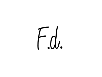 Create a beautiful signature design for name F.d.. With this signature (Angelique-Rose-font-FFP) fonts, you can make a handwritten signature for free. F.d. signature style 5 images and pictures png