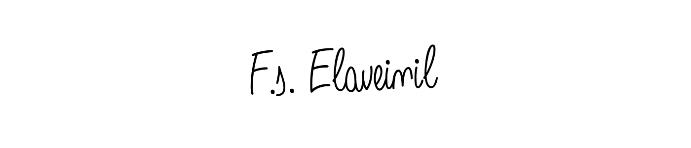 Use a signature maker to create a handwritten signature online. With this signature software, you can design (Angelique-Rose-font-FFP) your own signature for name F.s. Elaveinil. F.s. Elaveinil signature style 5 images and pictures png