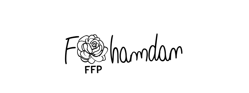 You should practise on your own different ways (Angelique-Rose-font-FFP) to write your name (F3hamdan) in signature. don't let someone else do it for you. F3hamdan signature style 5 images and pictures png