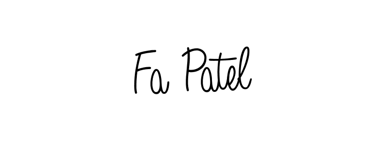 How to make Fa Patel name signature. Use Angelique-Rose-font-FFP style for creating short signs online. This is the latest handwritten sign. Fa Patel signature style 5 images and pictures png