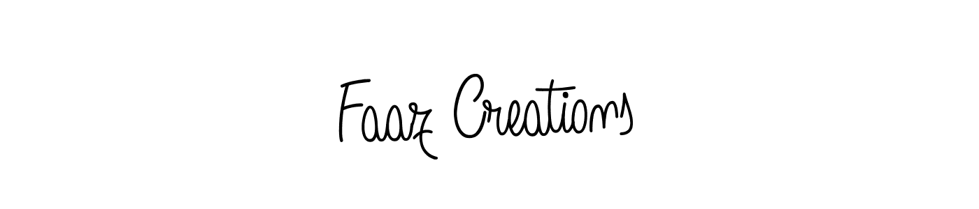 How to make Faaz Creations name signature. Use Angelique-Rose-font-FFP style for creating short signs online. This is the latest handwritten sign. Faaz Creations signature style 5 images and pictures png