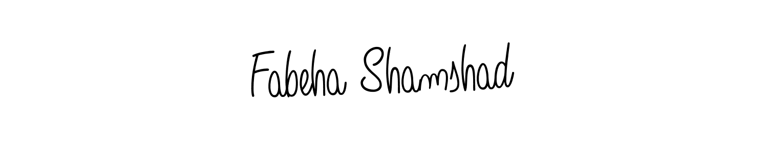 Make a beautiful signature design for name Fabeha Shamshad. With this signature (Angelique-Rose-font-FFP) style, you can create a handwritten signature for free. Fabeha Shamshad signature style 5 images and pictures png