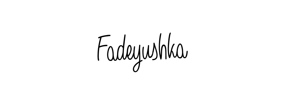 Make a beautiful signature design for name Fadeyushka. With this signature (Angelique-Rose-font-FFP) style, you can create a handwritten signature for free. Fadeyushka signature style 5 images and pictures png