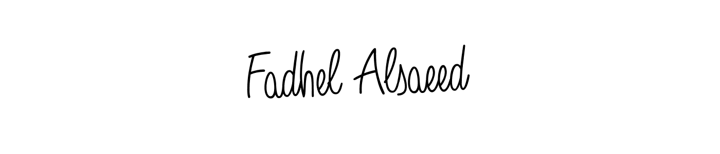You should practise on your own different ways (Angelique-Rose-font-FFP) to write your name (Fadhel Alsaeed) in signature. don't let someone else do it for you. Fadhel Alsaeed signature style 5 images and pictures png