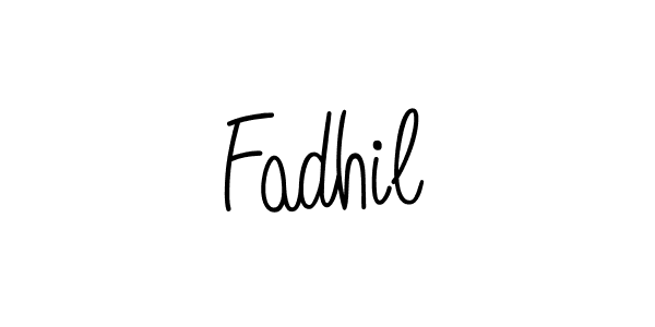 Use a signature maker to create a handwritten signature online. With this signature software, you can design (Angelique-Rose-font-FFP) your own signature for name Fadhil. Fadhil signature style 5 images and pictures png