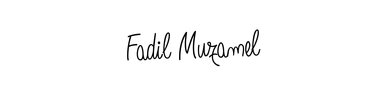 The best way (Angelique-Rose-font-FFP) to make a short signature is to pick only two or three words in your name. The name Fadil Muzamel include a total of six letters. For converting this name. Fadil Muzamel signature style 5 images and pictures png