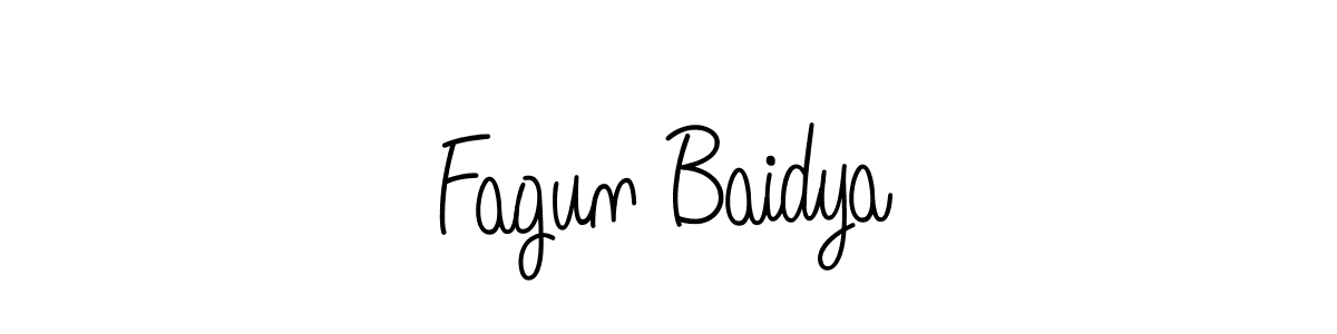 Use a signature maker to create a handwritten signature online. With this signature software, you can design (Angelique-Rose-font-FFP) your own signature for name Fagun Baidya. Fagun Baidya signature style 5 images and pictures png