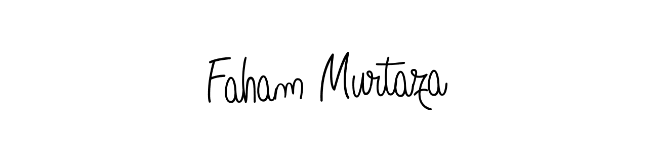 You should practise on your own different ways (Angelique-Rose-font-FFP) to write your name (Faham Murtaza) in signature. don't let someone else do it for you. Faham Murtaza signature style 5 images and pictures png