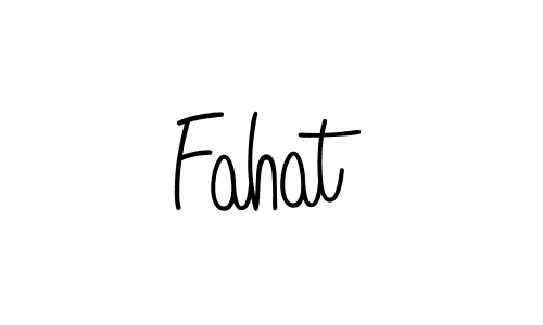 Use a signature maker to create a handwritten signature online. With this signature software, you can design (Angelique-Rose-font-FFP) your own signature for name Fahat. Fahat signature style 5 images and pictures png