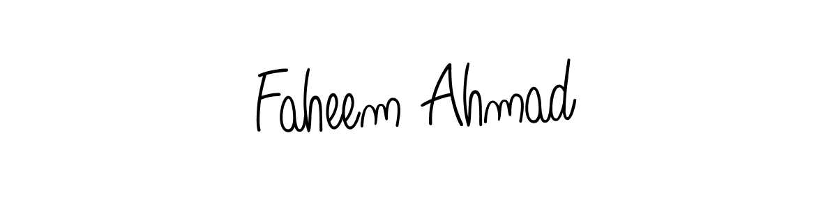 How to make Faheem Ahmad name signature. Use Angelique-Rose-font-FFP style for creating short signs online. This is the latest handwritten sign. Faheem Ahmad signature style 5 images and pictures png