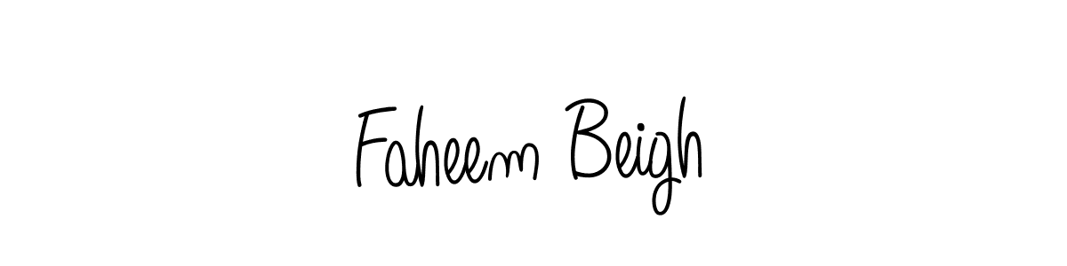 Design your own signature with our free online signature maker. With this signature software, you can create a handwritten (Angelique-Rose-font-FFP) signature for name Faheem Beigh. Faheem Beigh signature style 5 images and pictures png