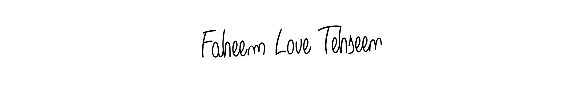 The best way (Angelique-Rose-font-FFP) to make a short signature is to pick only two or three words in your name. The name Faheem Love Tehseen include a total of six letters. For converting this name. Faheem Love Tehseen signature style 5 images and pictures png