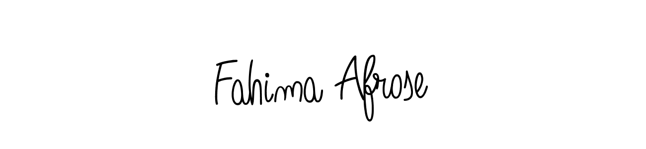 Make a beautiful signature design for name Fahima Afrose. With this signature (Angelique-Rose-font-FFP) style, you can create a handwritten signature for free. Fahima Afrose signature style 5 images and pictures png