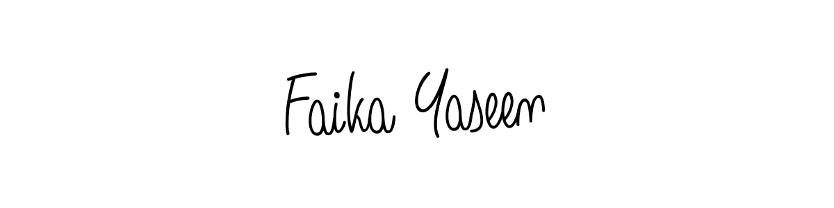 Use a signature maker to create a handwritten signature online. With this signature software, you can design (Angelique-Rose-font-FFP) your own signature for name Faika Yaseen. Faika Yaseen signature style 5 images and pictures png