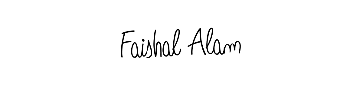 You should practise on your own different ways (Angelique-Rose-font-FFP) to write your name (Faishal Alam) in signature. don't let someone else do it for you. Faishal Alam signature style 5 images and pictures png