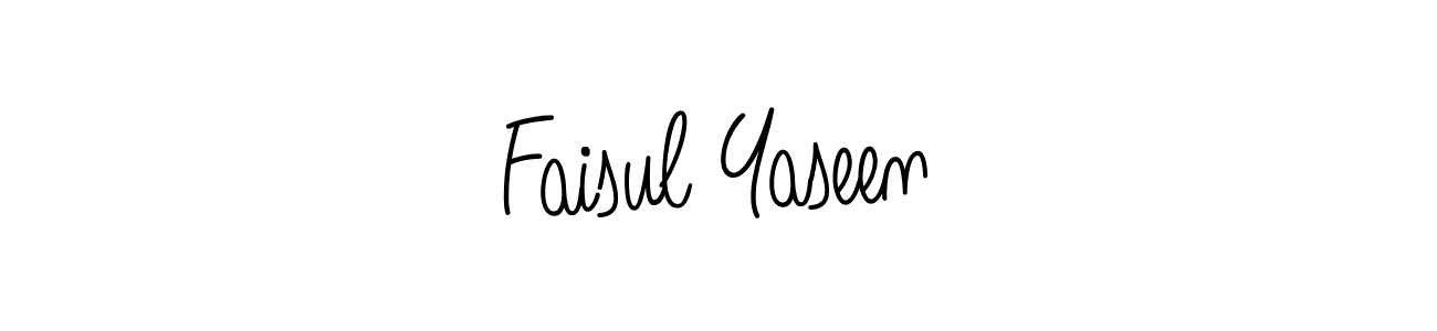You should practise on your own different ways (Angelique-Rose-font-FFP) to write your name (Faisul Yaseen) in signature. don't let someone else do it for you. Faisul Yaseen signature style 5 images and pictures png
