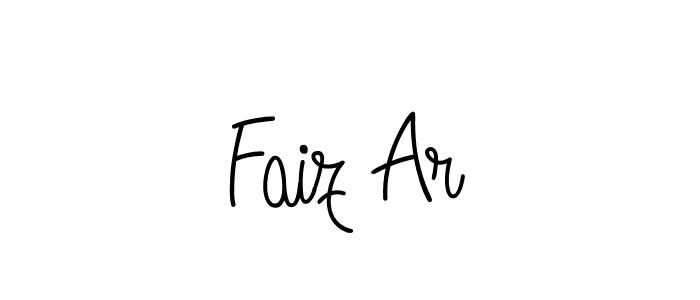 You should practise on your own different ways (Angelique-Rose-font-FFP) to write your name (Faiz Ar) in signature. don't let someone else do it for you. Faiz Ar signature style 5 images and pictures png