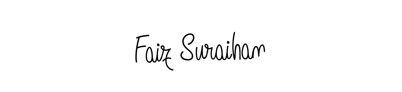 Make a beautiful signature design for name Faiz Suraihan. With this signature (Angelique-Rose-font-FFP) style, you can create a handwritten signature for free. Faiz Suraihan signature style 5 images and pictures png