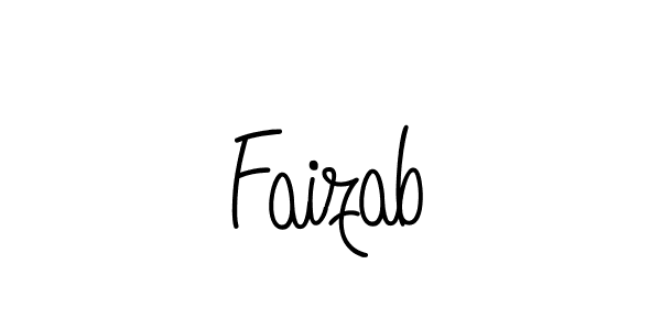 Use a signature maker to create a handwritten signature online. With this signature software, you can design (Angelique-Rose-font-FFP) your own signature for name Faizab. Faizab signature style 5 images and pictures png