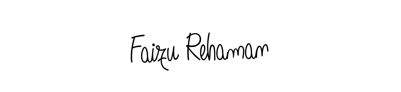 You should practise on your own different ways (Angelique-Rose-font-FFP) to write your name (Faizu Rehaman) in signature. don't let someone else do it for you. Faizu Rehaman signature style 5 images and pictures png