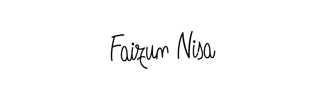 if you are searching for the best signature style for your name Faizun Nisa. so please give up your signature search. here we have designed multiple signature styles  using Angelique-Rose-font-FFP. Faizun Nisa signature style 5 images and pictures png