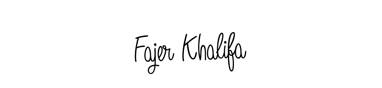 Create a beautiful signature design for name Fajer Khalifa. With this signature (Angelique-Rose-font-FFP) fonts, you can make a handwritten signature for free. Fajer Khalifa signature style 5 images and pictures png