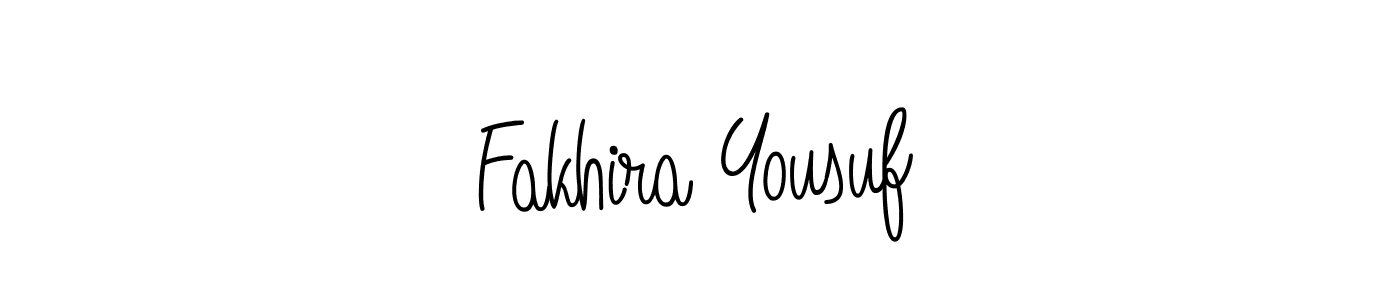 The best way (Angelique-Rose-font-FFP) to make a short signature is to pick only two or three words in your name. The name Fakhira Yousuf include a total of six letters. For converting this name. Fakhira Yousuf signature style 5 images and pictures png