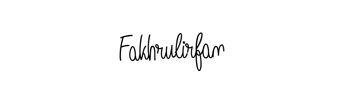 Make a beautiful signature design for name Fakhrulirfan. With this signature (Angelique-Rose-font-FFP) style, you can create a handwritten signature for free. Fakhrulirfan signature style 5 images and pictures png